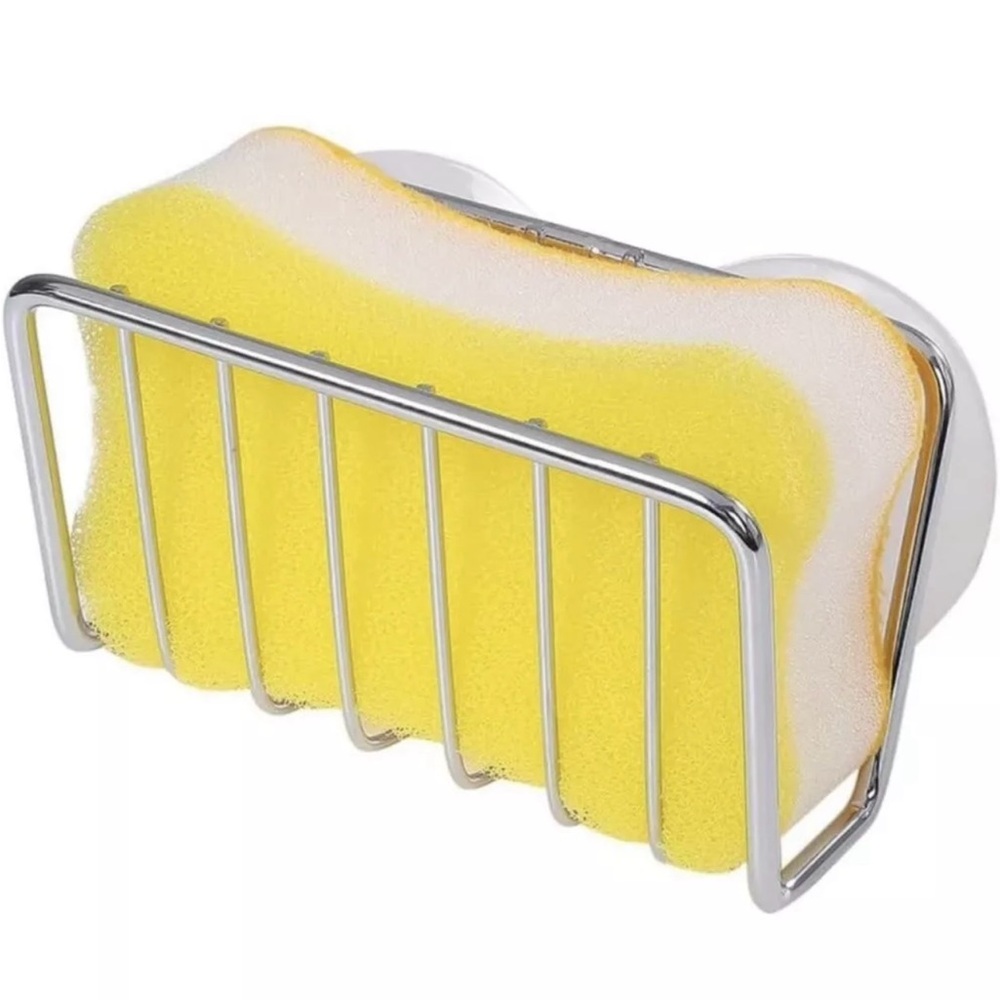 Toplife Sponge Holder for Kitchen Sink, Stainless Steel Suction Cup Sponge Caddy